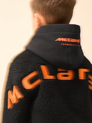Reiss Black Snoop 9-13 yrs Unisex Fit McLaren F1 Team Embroidered Fleece Jacket - Image 5 of 8