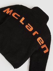 Reiss Black Snoop 9-13 yrs Unisex Fit McLaren F1 Team Embroidered Fleece Jacket - Image 6 of 8