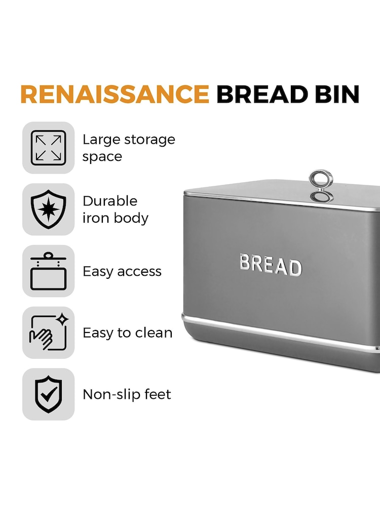 Tower Grey Renaissance Bread Bin - Image 2 of 7