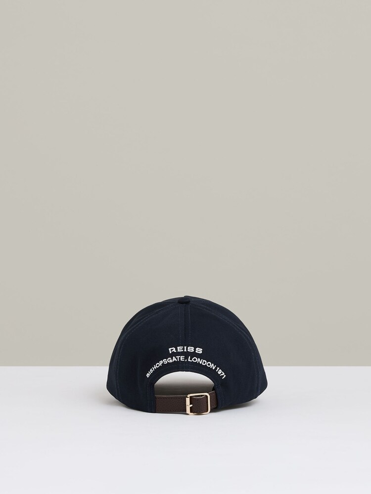 Reiss Navy Chase Logo-Embroidered Varsity Baseball Cap - Image 4 of 5