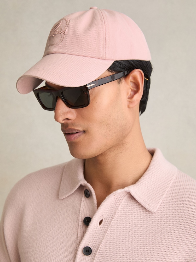 Reiss Washed Pink Elias Cotton Logo-Embroidered Baseball Cap - Image 2 of 5