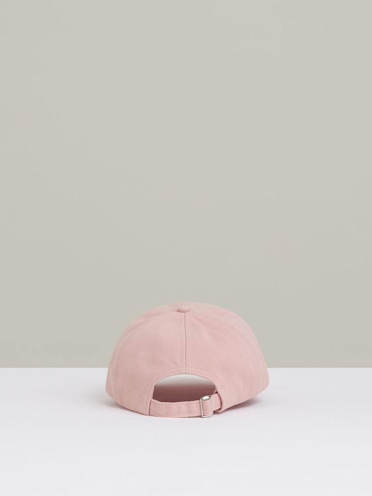 Rose délavé - Casquette de baseball Reiss Elias en coton avec logo brodé - Image 4 of 5