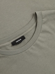 Sauge foncé - T-shirt à col ras du cou en coton Reiss Bless - Image 6 of 6