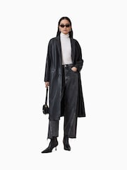 AllSaints Black Aire Coat - Image 3 of 9