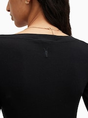 Negro - AllSaints Rina Long Sleeve Scoop Neck T-Shirt - Imagen 3 de 6