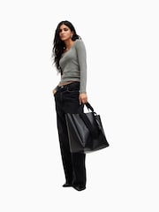Gris - AllSaints Rina Long Sleeve Scoop Neck T-Shirt - Imagen 2 de 6