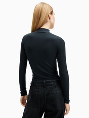 AllSaints Blue Rina Long Sleeve Roll Neck T-Shirt - Image 5 of 6