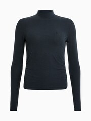 AllSaints Blue Rina Long Sleeve Roll Neck T-Shirt - Image 6 of 6