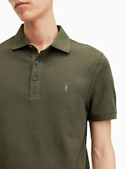 AllSaints Green Reform Short Sleeve Polo Shirt - Image 2 of 6
