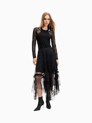 AllSaints Black Nori Lace Bodysuit - Image 1 of 7