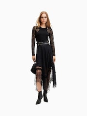 AllSaints Black Nori Lace Bodysuit - Image 3 of 7