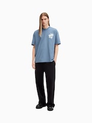 AllSaints Blue Orlando Short Sleeve Crew Neck Cotton T-Shirt - Image 6 of 8