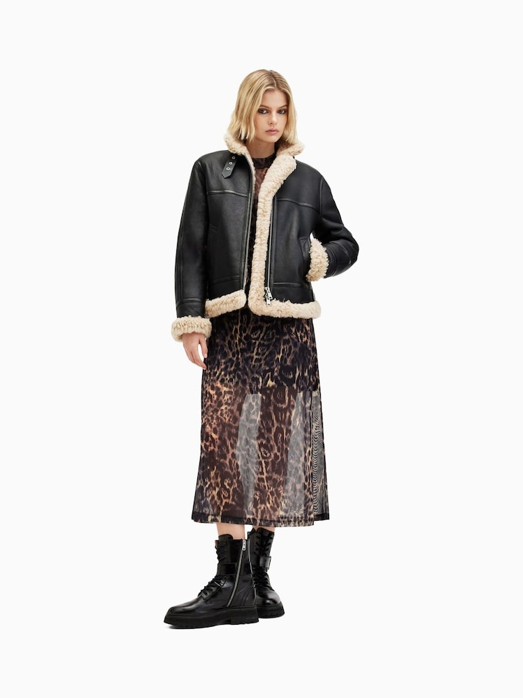 AllSaints Black Lorel Flying Jacket - Image 2 of 8