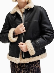 AllSaints Black Lorel Flying Jacket - Image 5 of 8