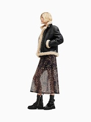 AllSaints Black Lorel Flying Jacket - Image 6 of 8