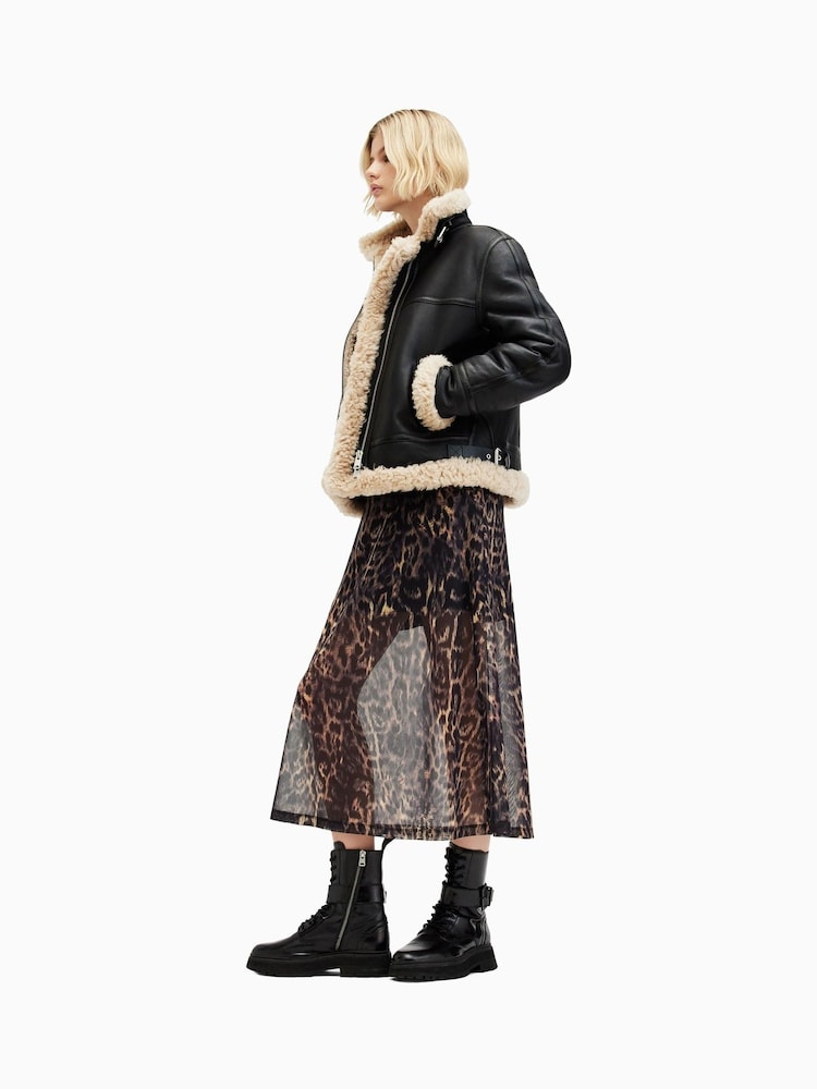AllSaints Black Lorel Flying Jacket - Image 6 of 8