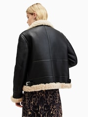 AllSaints Black Lorel Flying Jacket - Image 7 of 8