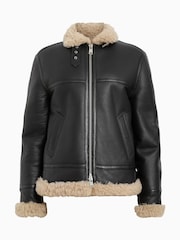 AllSaints Black Lorel Flying Jacket - Image 8 of 8
