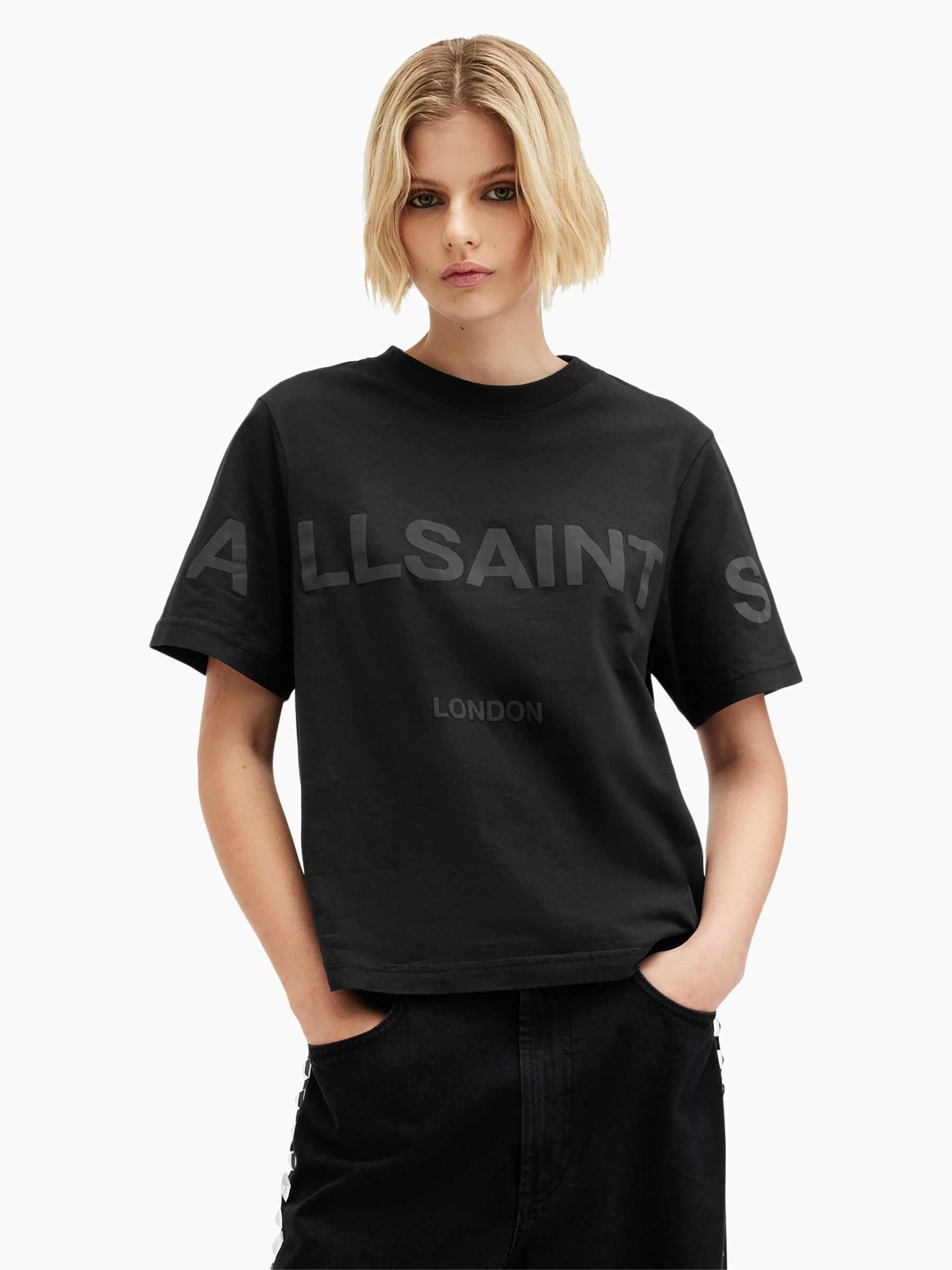 Buy AllSaints Black Lisa Biggy T-Shirt from Next USA