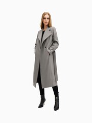 AllSaints Grey Riley Coat - Image 1 of 10