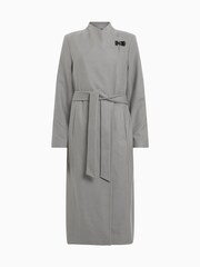 AllSaints Grey Riley Coat - Image 10 of 10