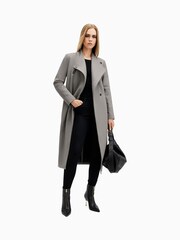 AllSaints Grey Riley Coat - Image 2 of 10