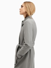AllSaints Grey Riley Coat - Image 6 of 10
