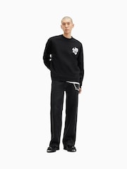 AllSaints Black Orlando Crew Neck 100% Cotton Sweatshirt - Image 3 of 7