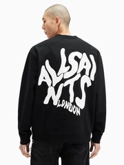 AllSaints Black Orlando Crew Neck 100% Cotton Sweatshirt - Image 6 of 7