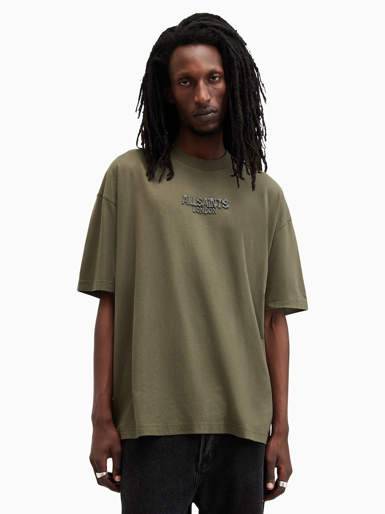 AllSaints Green Bones Short Sleeve Crew T-Shirt - Image 1 of 8