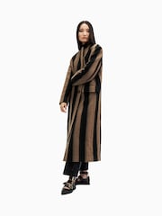 AllSaints Black James Stripe Coat - Image 3 of 7