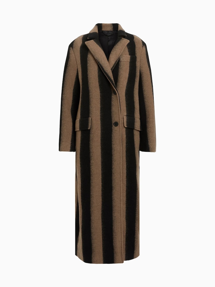 AllSaints Black James Stripe Coat - Image 7 of 7