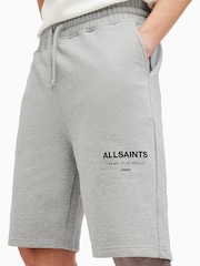 AllSaints Grey Underground 100% Cotton Sweat Shorts - Image 3 of 9