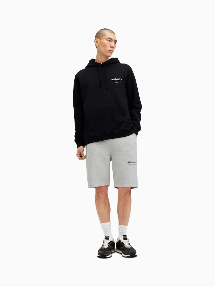 AllSaints Grey Underground 100% Cotton Sweat Shorts - Image 6 of 9