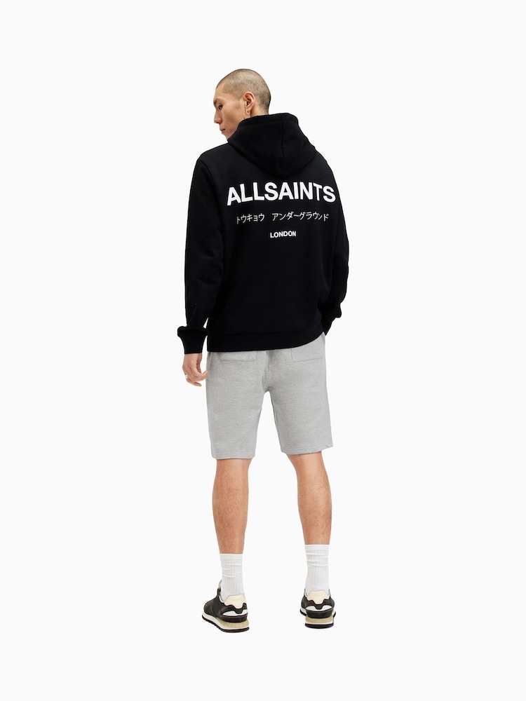 AllSaints Grey Underground 100% Cotton Sweat Shorts - Image 8 of 9