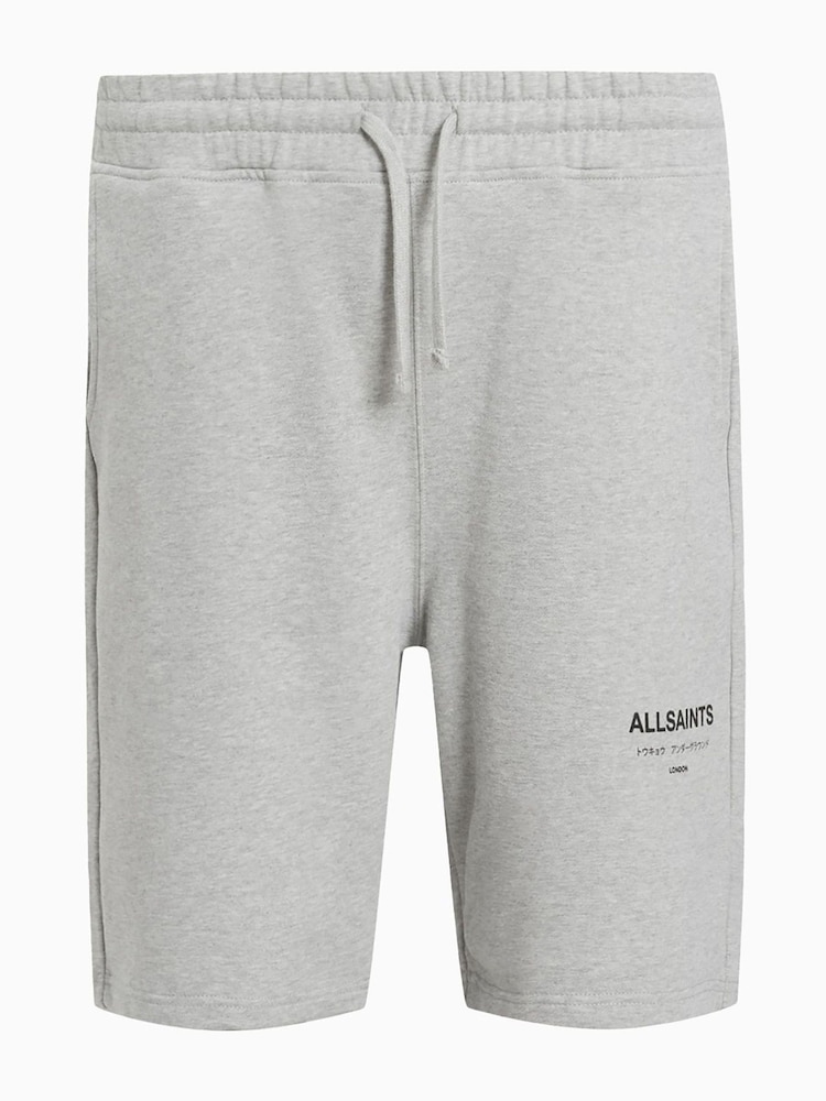 AllSaints Grey Underground 100% Cotton Sweat Shorts - Image 9 of 9