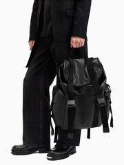 AllSaints Black 100% Cotton Mars Leather Backpack - Image 1 of 8