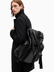 AllSaints Black 100% Cotton Mars Leather Backpack - Image 2 of 8
