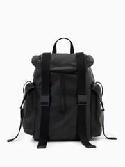 AllSaints Black 100% Cotton Mars Leather Backpack - Image 3 of 8