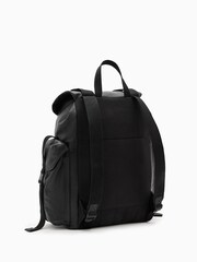 AllSaints Black 100% Cotton Mars Leather Backpack - Image 8 of 8