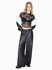 AllSaints Black Aspen Trousers - Image 1 of 7