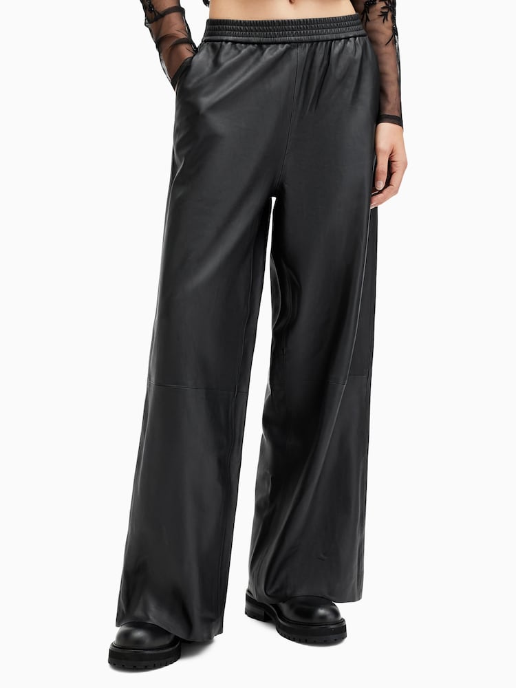AllSaints Black Aspen Trousers - Image 2 of 7