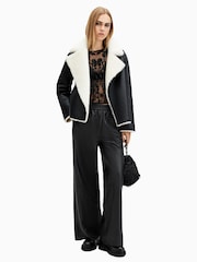 AllSaints Black Aspen Trousers - Image 4 of 7