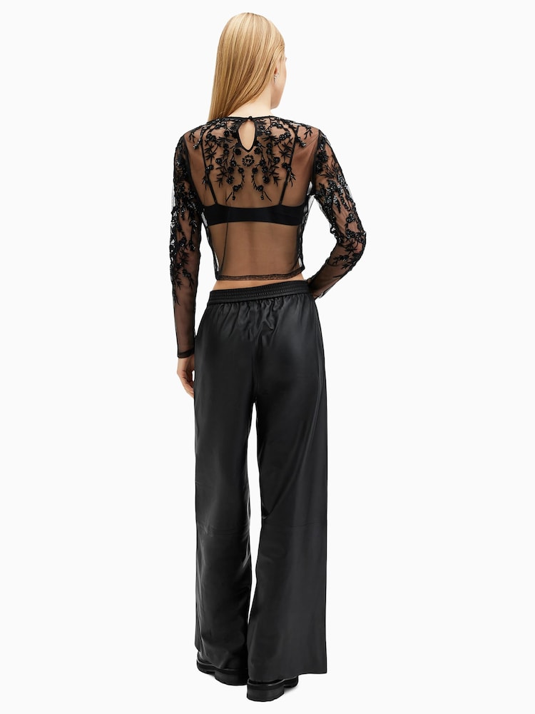 AllSaints Black Aspen Trousers - Image 6 of 7