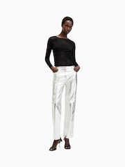 AllSaints Black Edana Lace Long Sleeve Top - Image 3 of 6