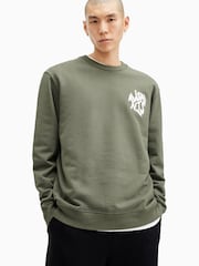 AllSaints Green Orlando Crew Sweatshirt - Image 1 of 8