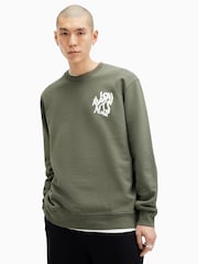 AllSaints Green Orlando Crew Sweatshirt - Image 4 of 8
