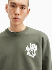 AllSaints Green Orlando Crew Sweatshirt - Image 6 of 8