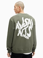 AllSaints Green Orlando Crew Sweatshirt - Image 7 of 8