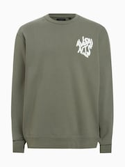 AllSaints Green Orlando Crew Sweatshirt - Image 8 of 8